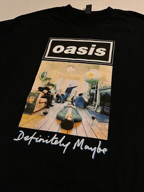 NEW Oasis Definitely Maybe Album Cover Graphic T-Shirt LARGE Band Rock Music